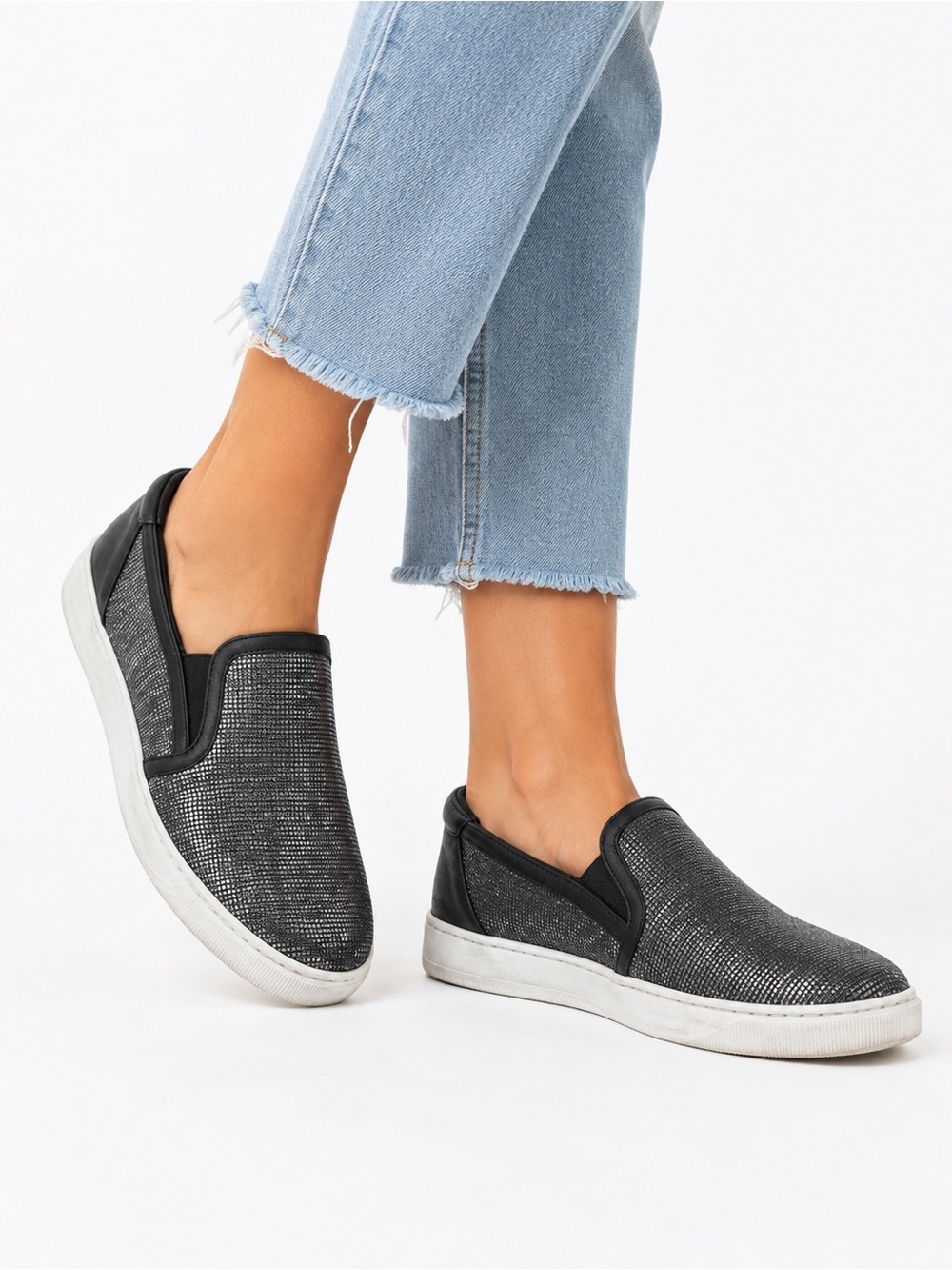 VANELi Sport Metallic Black Slip-On Sneakers Size 8